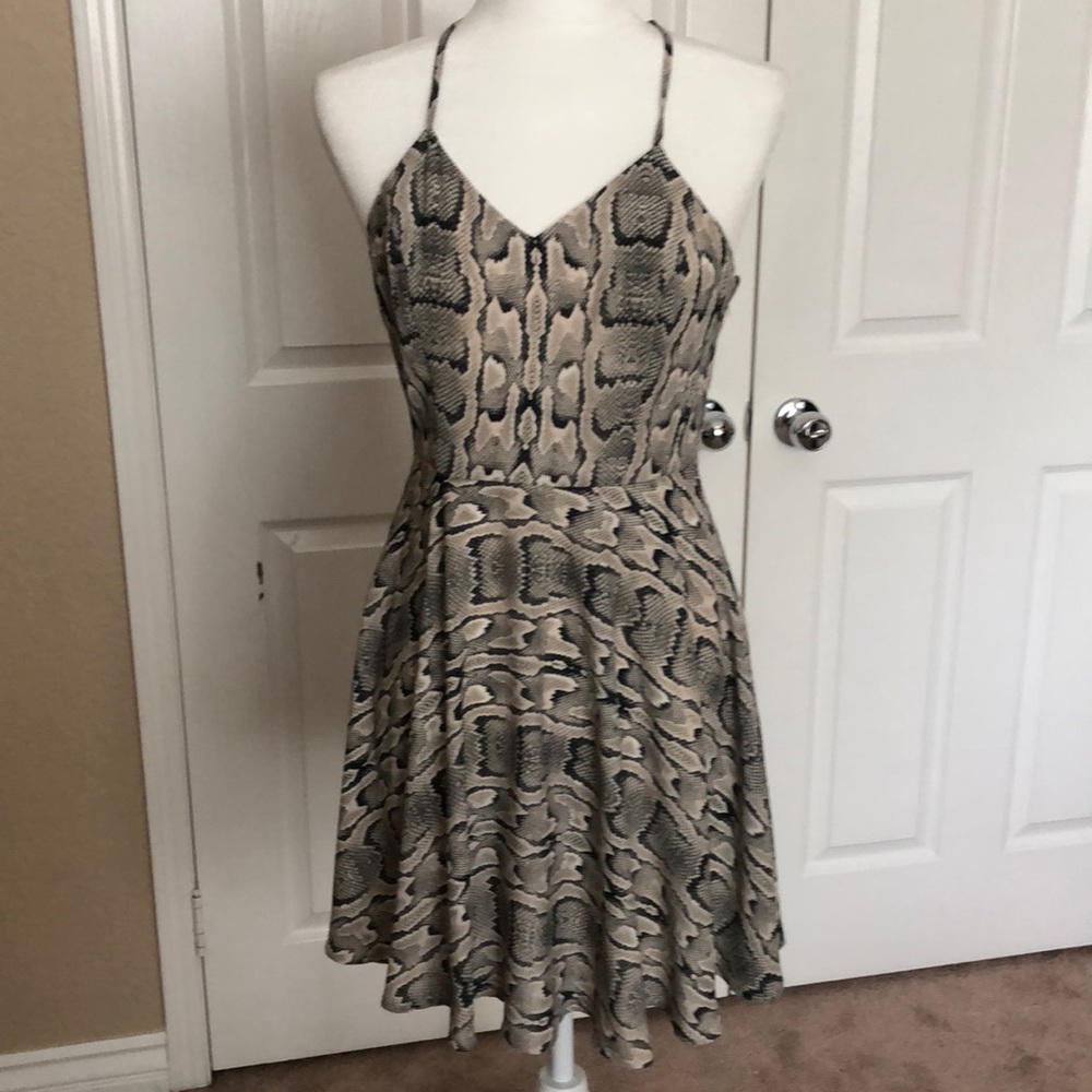 Express snakeskin pattern flowy dress